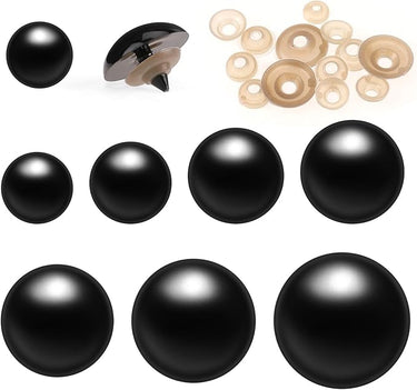Ojos de seguridad grandes para amigurumi, 160 unidades, 10 – 30 mm, ojos de peluche, ojos negros de seguridad para ganchillo, ojos de seguridad de plástico con arandelas para manualidades